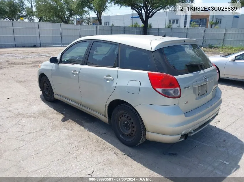 2003 Toyota Matrix Xr VIN: 2T1KR32EX3C028889 Lot: 39993581