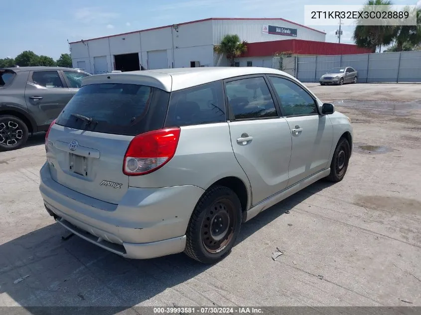 2003 Toyota Matrix Xr VIN: 2T1KR32EX3C028889 Lot: 39993581