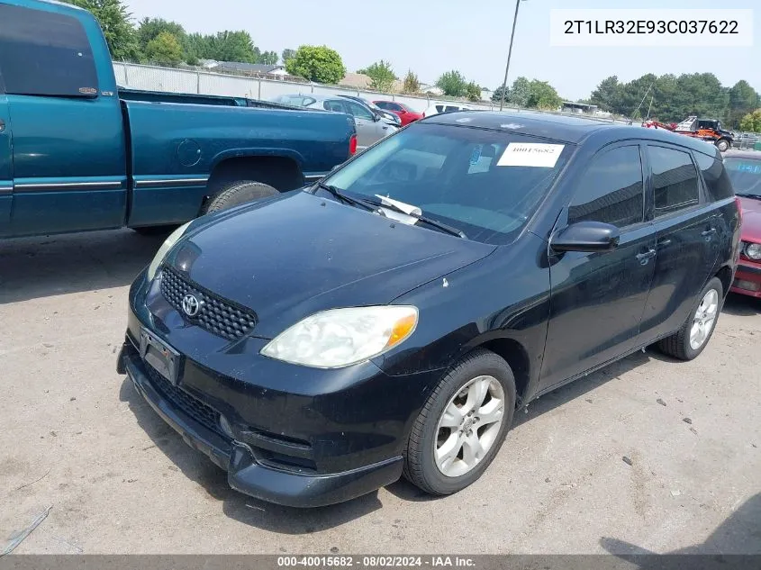 2003 Toyota Matrix Xr VIN: 2T1LR32E93C037622 Lot: 40015682