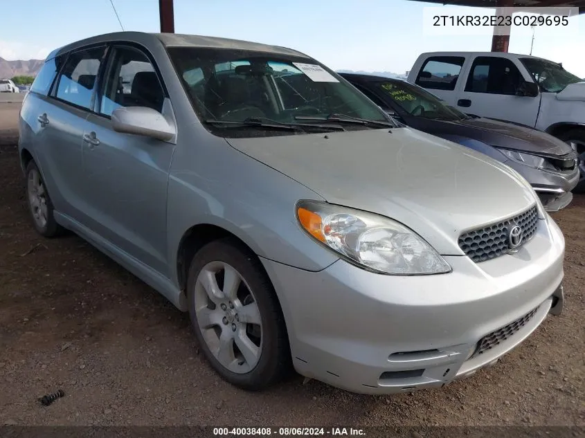 2003 Toyota Matrix Xr VIN: 2T1KR32E23C029695 Lot: 40038408