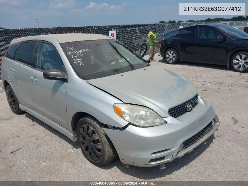 2T1KR32E63C077412 2003 Toyota Matrix Xr