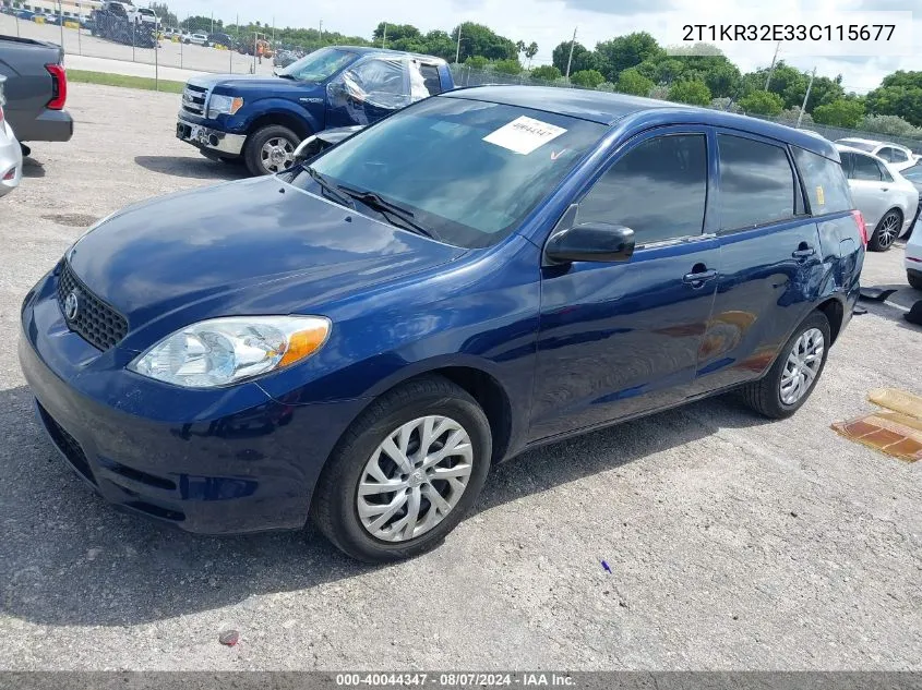 2T1KR32E33C115677 2003 Toyota Matrix Xr