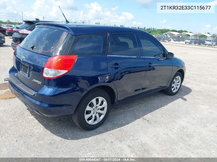 2T1KR32E33C115677 2003 Toyota Matrix Xr