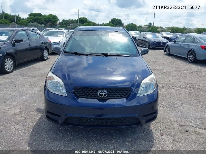 2T1KR32E33C115677 2003 Toyota Matrix Xr