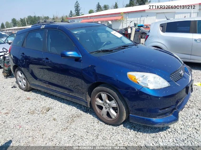 2003 Toyota Matrix Xr VIN: 2T1KR32E63C131212 Lot: 40060543