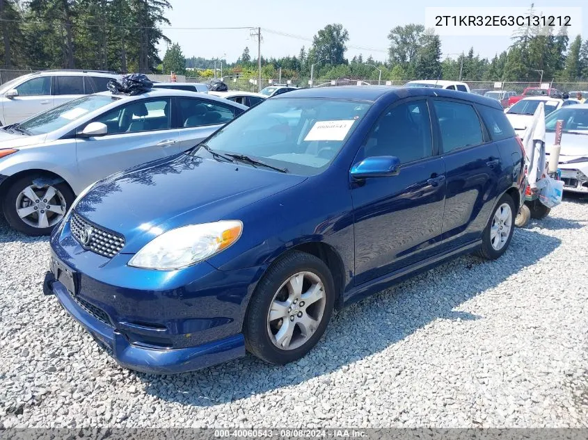 2003 Toyota Matrix Xr VIN: 2T1KR32E63C131212 Lot: 40060543