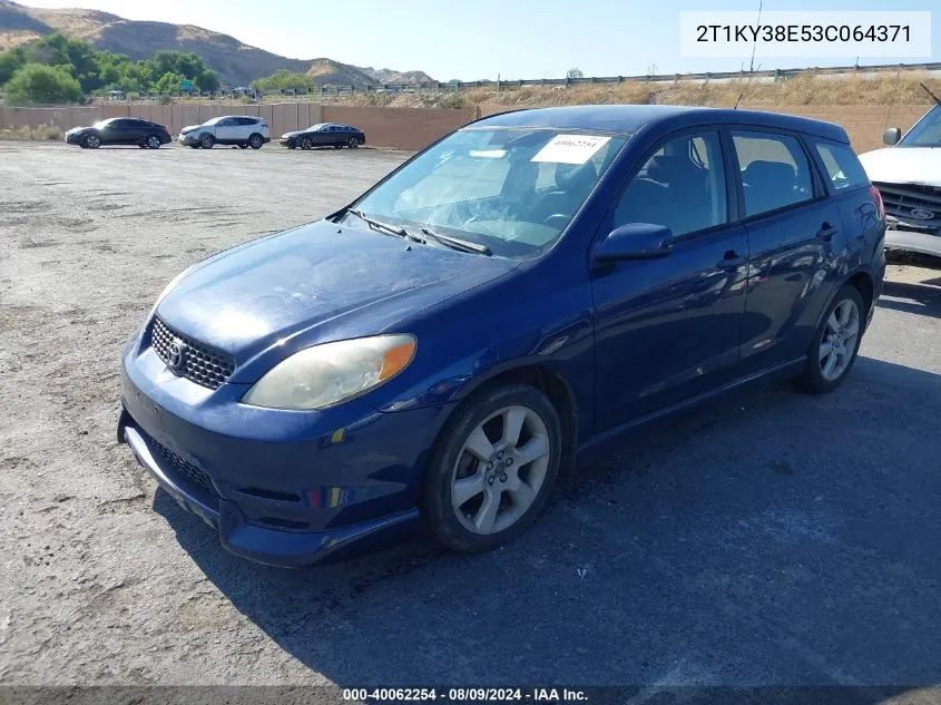 2003 Toyota Matrix Xrs VIN: 2T1KY38E53C064371 Lot: 40062254