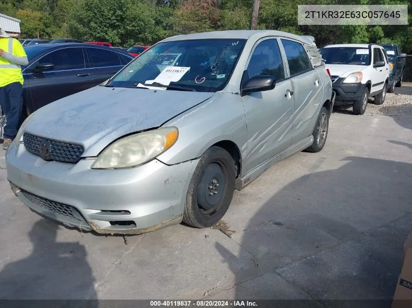 2003 Toyota Matrix Standard VIN: 2T1KR32E63C057645 Lot: 40119837