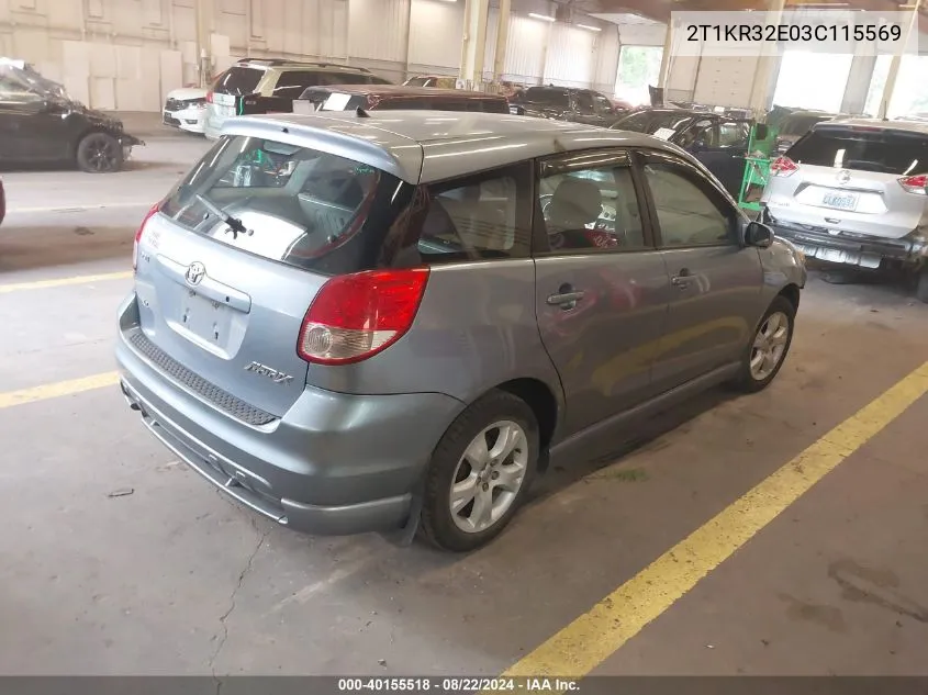 2T1KR32E03C115569 2003 Toyota Matrix Xr