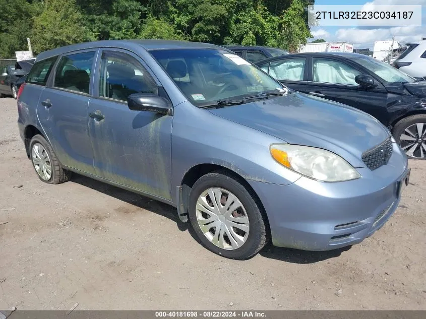 2003 Toyota Matrix Standard VIN: 2T1LR32E23C034187 Lot: 40181698