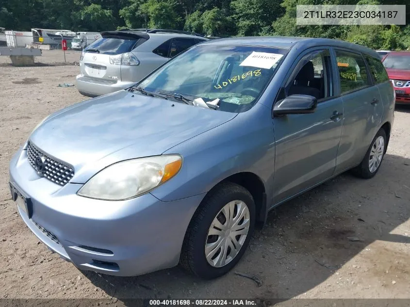 2003 Toyota Matrix Standard VIN: 2T1LR32E23C034187 Lot: 40181698