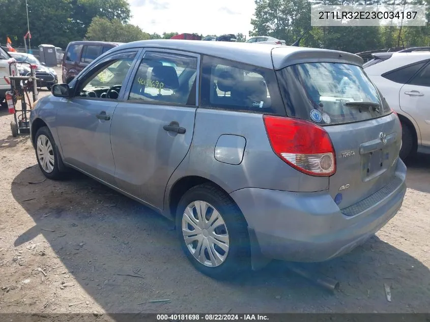 2003 Toyota Matrix Standard VIN: 2T1LR32E23C034187 Lot: 40181698