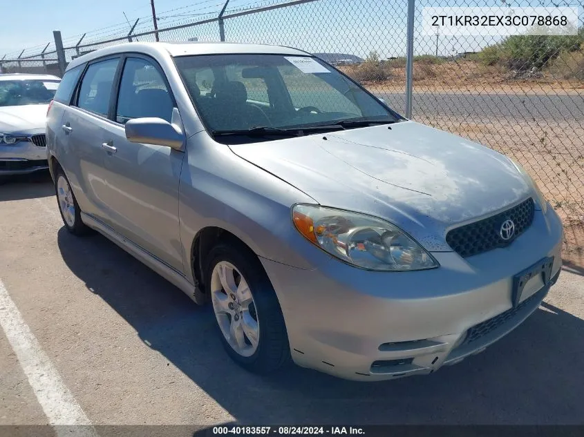 2003 Toyota Matrix Xr VIN: 2T1KR32EX3C078868 Lot: 40183557