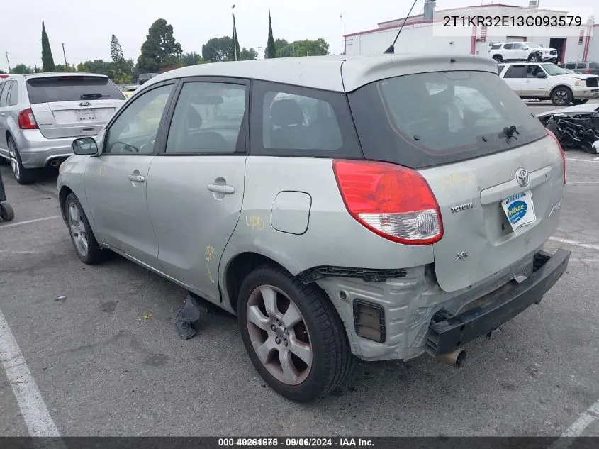 2003 Toyota Matrix Xr VIN: 2T1KR32E13C093579 Lot: 40261675