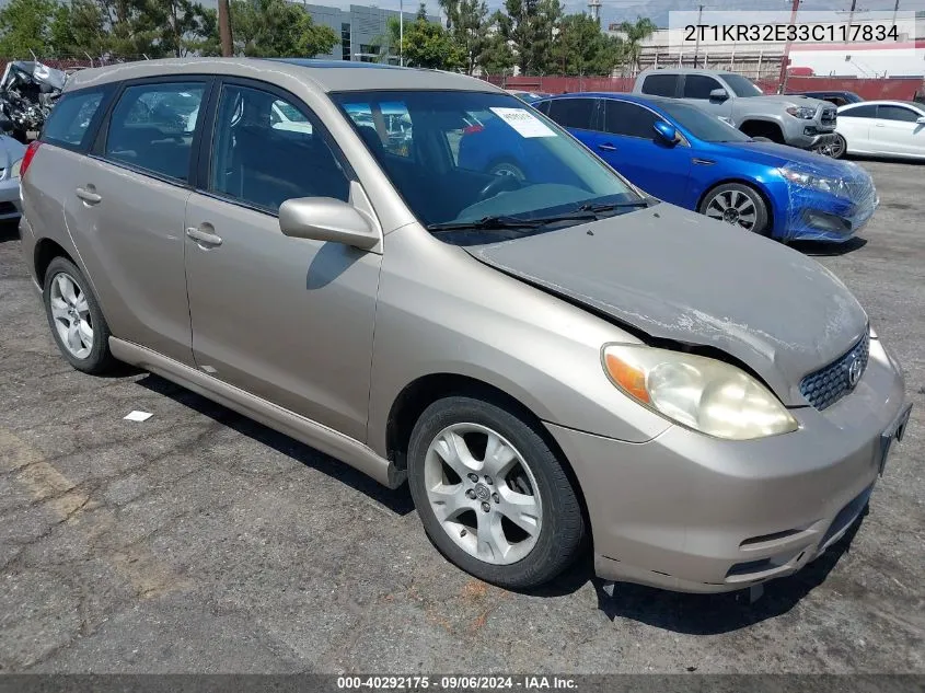 2003 Toyota Matrix Xr VIN: 2T1KR32E33C117834 Lot: 40292175