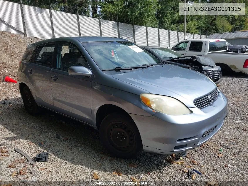 2003 Toyota Matrix Xr VIN: 2T1KR32E43C091325 Lot: 40295582