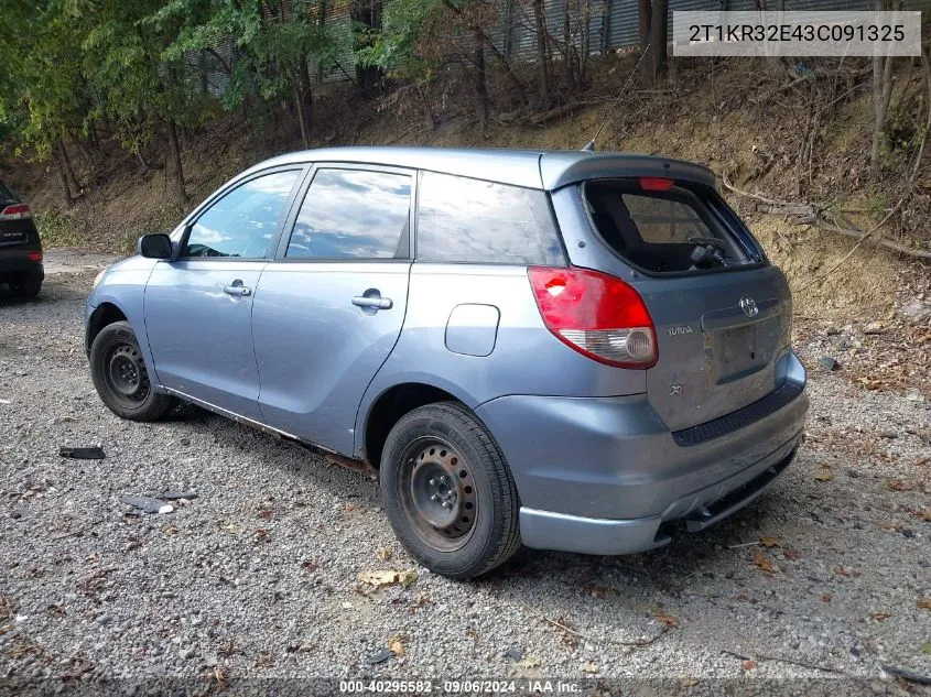 2003 Toyota Matrix Xr VIN: 2T1KR32E43C091325 Lot: 40295582