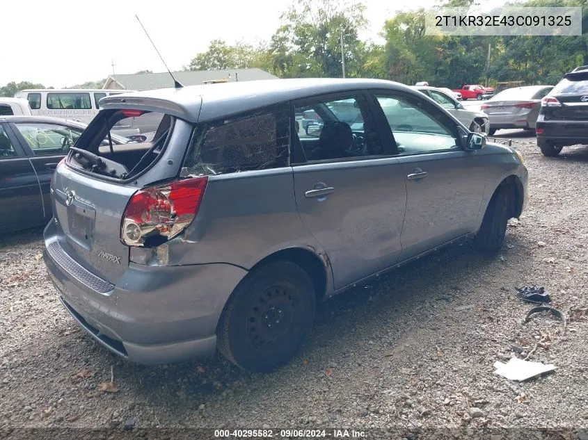 2003 Toyota Matrix Xr VIN: 2T1KR32E43C091325 Lot: 40295582