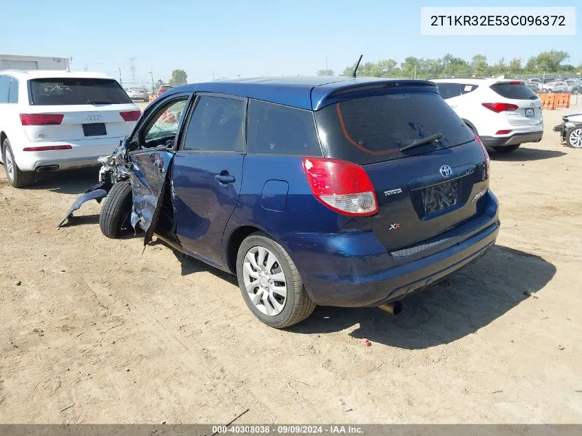 2003 Toyota Matrix Xr VIN: 2T1KR32E53C096372 Lot: 40308038