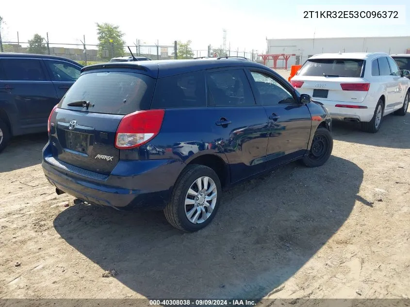 2003 Toyota Matrix Xr VIN: 2T1KR32E53C096372 Lot: 40308038