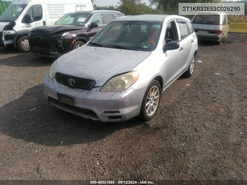 2003 Toyota Matrix Standard VIN: 2T1KR32E53C026290 Lot: 40331555