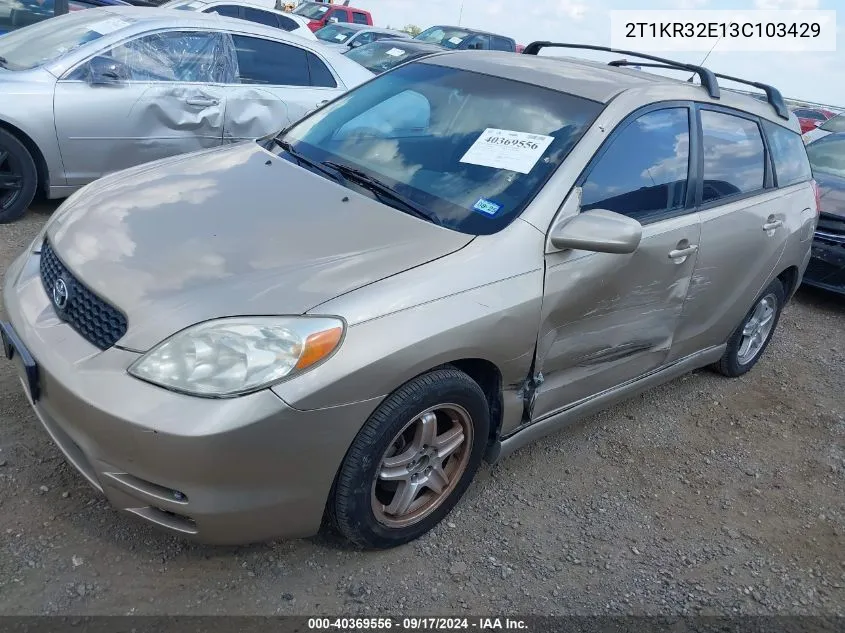 2T1KR32E13C103429 2003 Toyota Matrix Xr