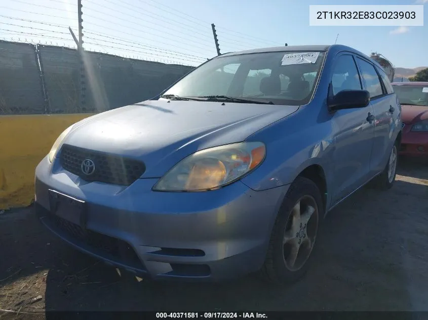 2003 Toyota Matrix Standard VIN: 2T1KR32E83C023903 Lot: 40371581