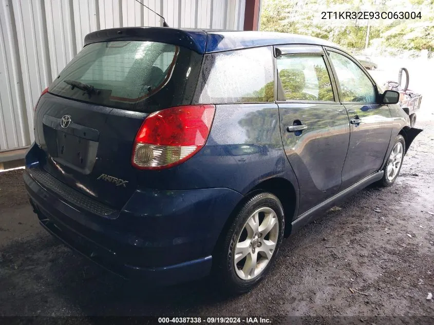 2003 Toyota Matrix Xr VIN: 2T1KR32E93C063004 Lot: 40387338