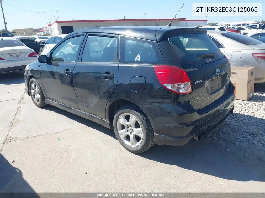 2003 Toyota Matrix Xr VIN: 2T1KR32E03C125065 Lot: 40397539