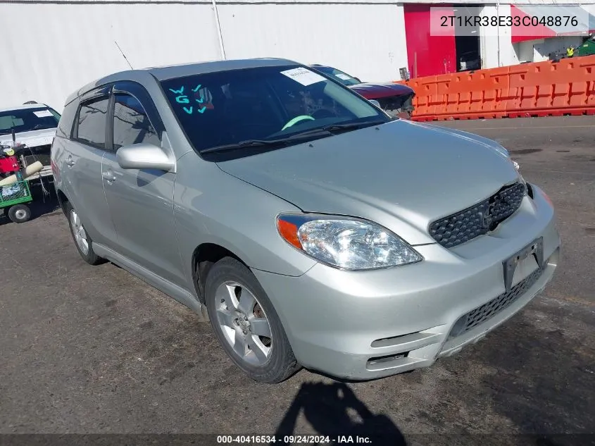 2003 Toyota Matrix Xr VIN: 2T1KR38E33C048876 Lot: 40416534