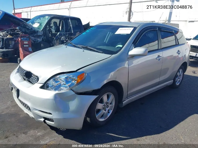 2003 Toyota Matrix Xr VIN: 2T1KR38E33C048876 Lot: 40416534