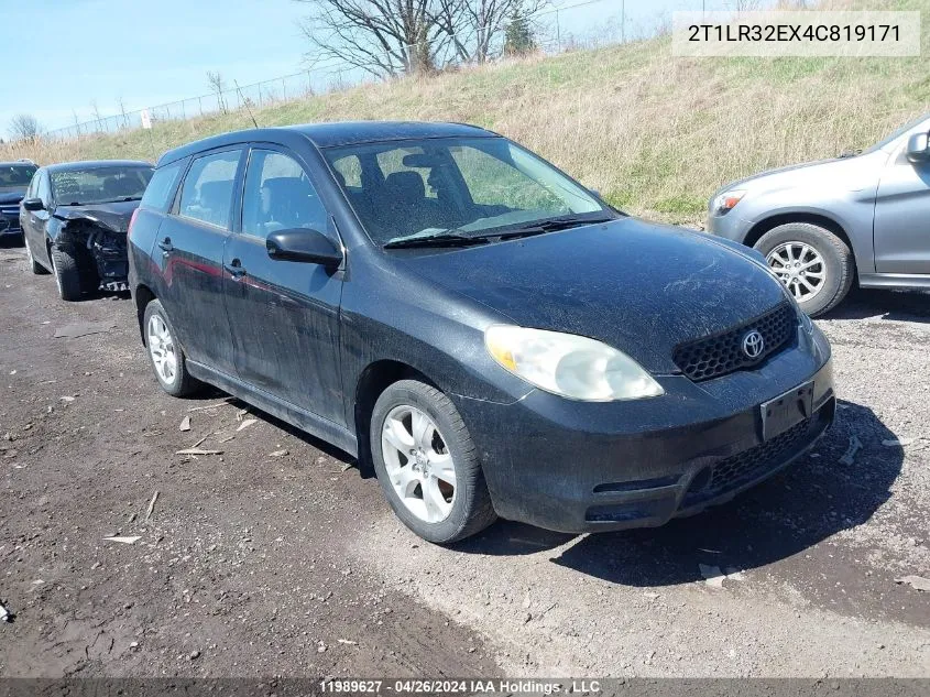 2004 Toyota Matrix Wagon VIN: 2T1LR32EX4C819171 Lot: 11989627