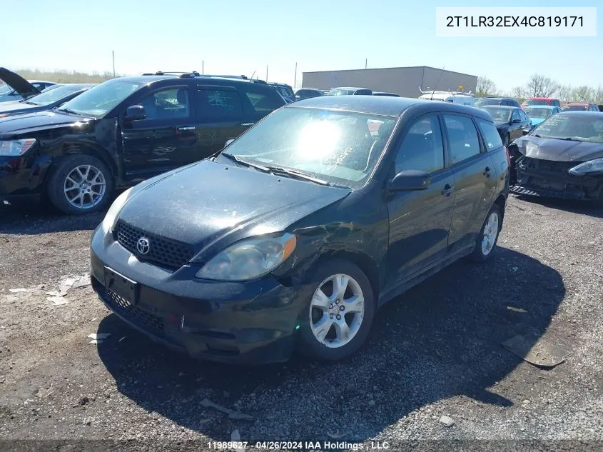 2004 Toyota Matrix Wagon VIN: 2T1LR32EX4C819171 Lot: 11989627