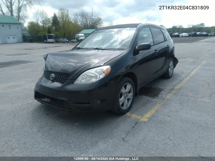 2004 Toyota Matrix VIN: 2T1KR32E04C831809 Lot: 12009150