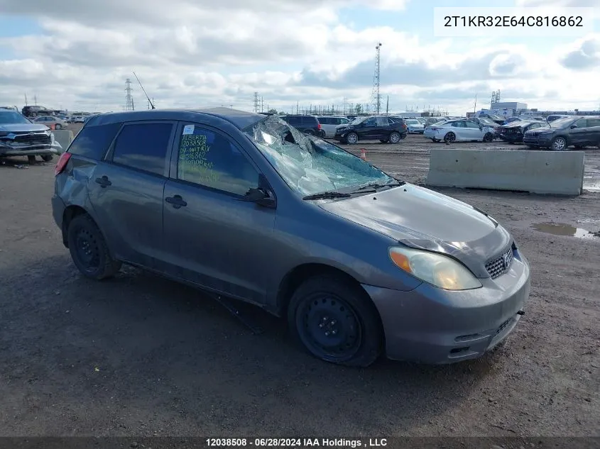 2004 Toyota Matrix Xr VIN: 2T1KR32E64C816862 Lot: 12038508