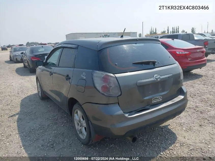 2004 Toyota Matrix Xr VIN: 2T1KR32EX4C803466 Lot: 12050686