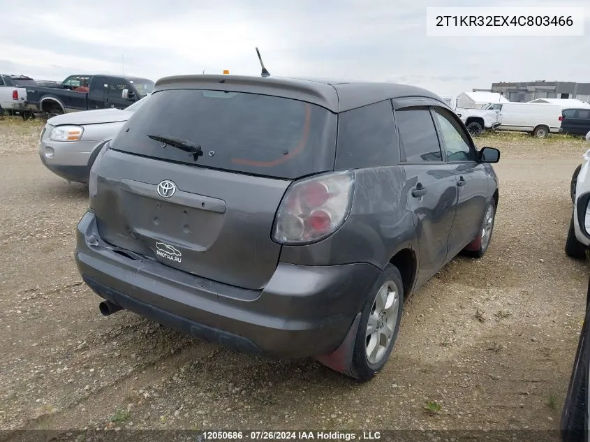 2004 Toyota Matrix Xr VIN: 2T1KR32EX4C803466 Lot: 12050686