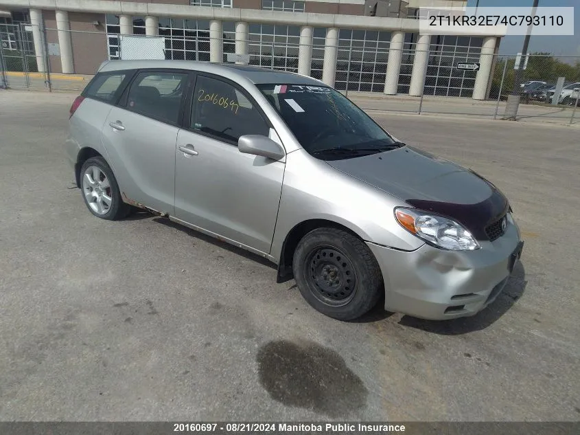 2T1KR32E74C793110 2004 Toyota Matrix Xr