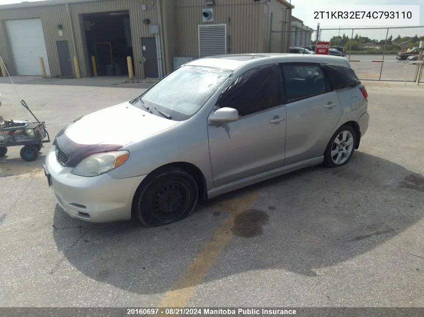 2T1KR32E74C793110 2004 Toyota Matrix Xr