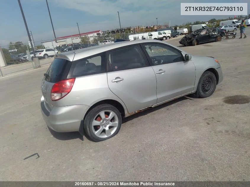 2T1KR32E74C793110 2004 Toyota Matrix Xr