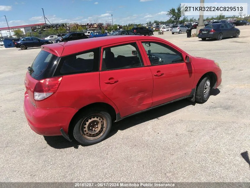 2004 Toyota Matrix Xr VIN: 2T1KR32E24C829513 Lot: 20165287