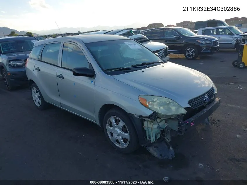 2004 Toyota Matrix Standard VIN: 2T1KR32E34C302886 Lot: 38083508