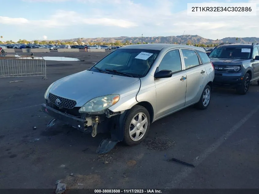 2004 Toyota Matrix Standard VIN: 2T1KR32E34C302886 Lot: 38083508