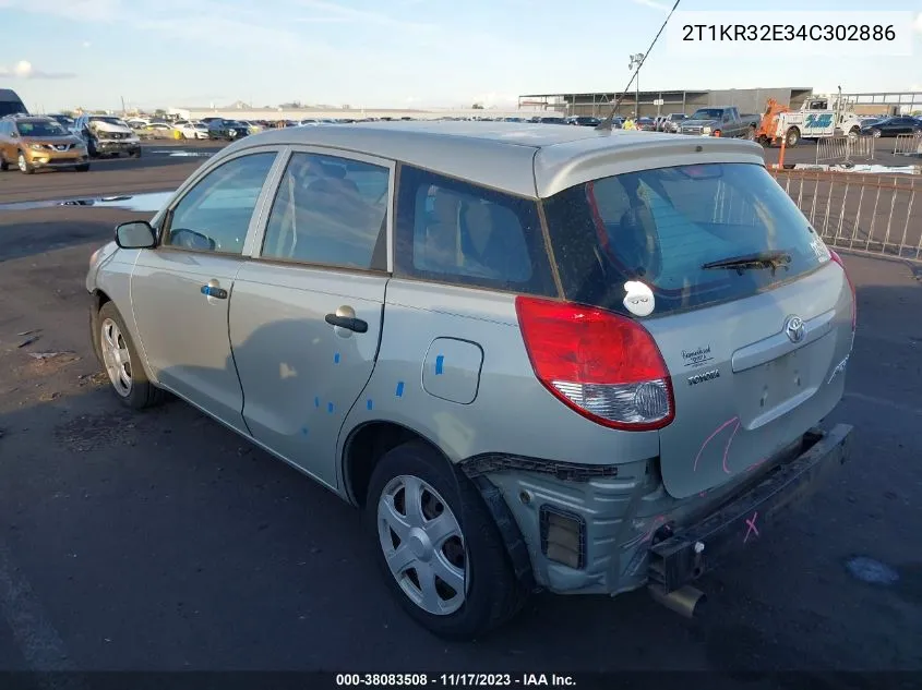 2004 Toyota Matrix Standard VIN: 2T1KR32E34C302886 Lot: 38083508