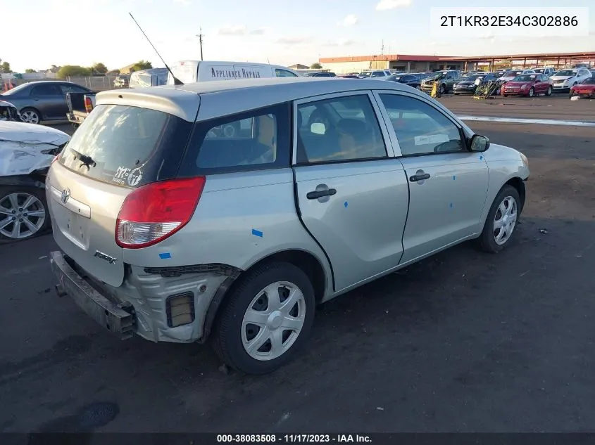 2004 Toyota Matrix Standard VIN: 2T1KR32E34C302886 Lot: 38083508