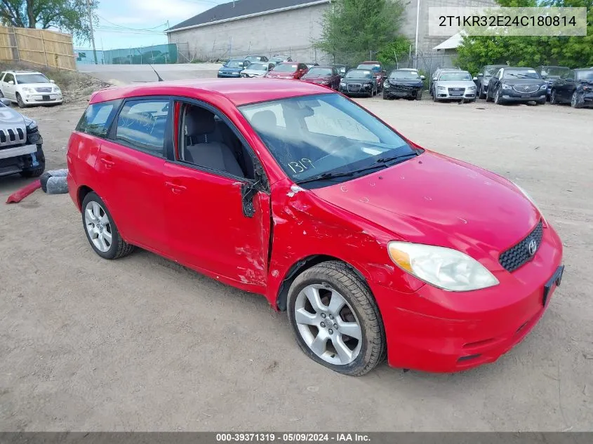 2004 Toyota Matrix Xr VIN: 2T1KR32E24C180814 Lot: 39371319