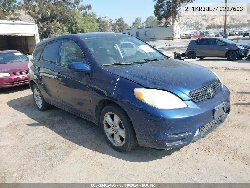 2004 Toyota Matrix Standard VIN: 2T1KR38E74C227603 Lot: 39402495