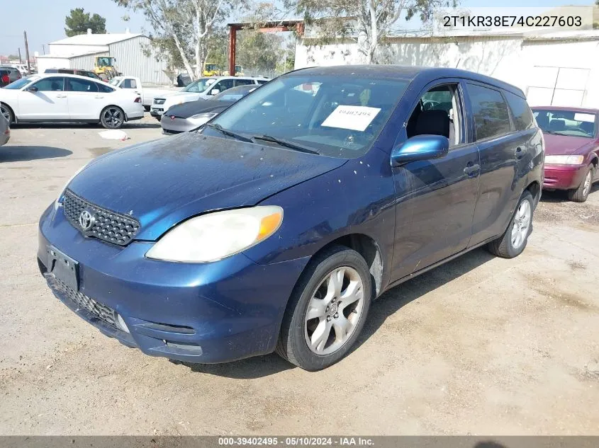 2004 Toyota Matrix Standard VIN: 2T1KR38E74C227603 Lot: 39402495