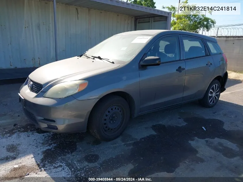 2004 Toyota Matrix Standard VIN: 2T1KR32E14C241814 Lot: 39405944