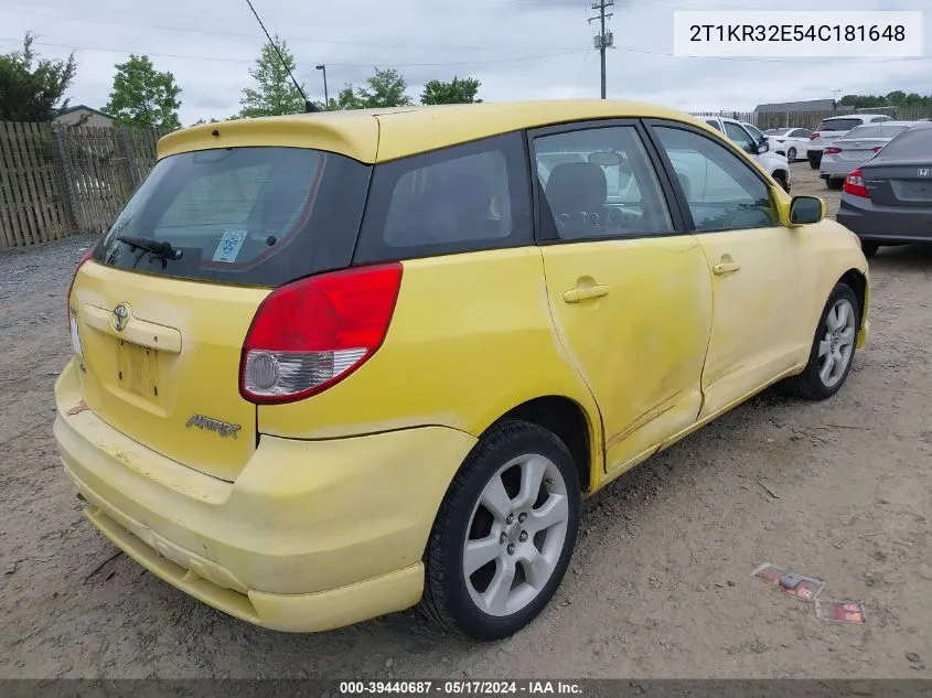 2T1KR32E54C181648 2004 Toyota Matrix Xr